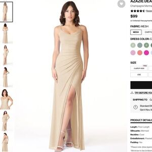 AZAZIE DEANDRA Champagne Formal / Bridesmaid Dress